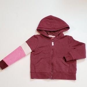 Girl's Zip-Up Hoodie Maroon - 3T